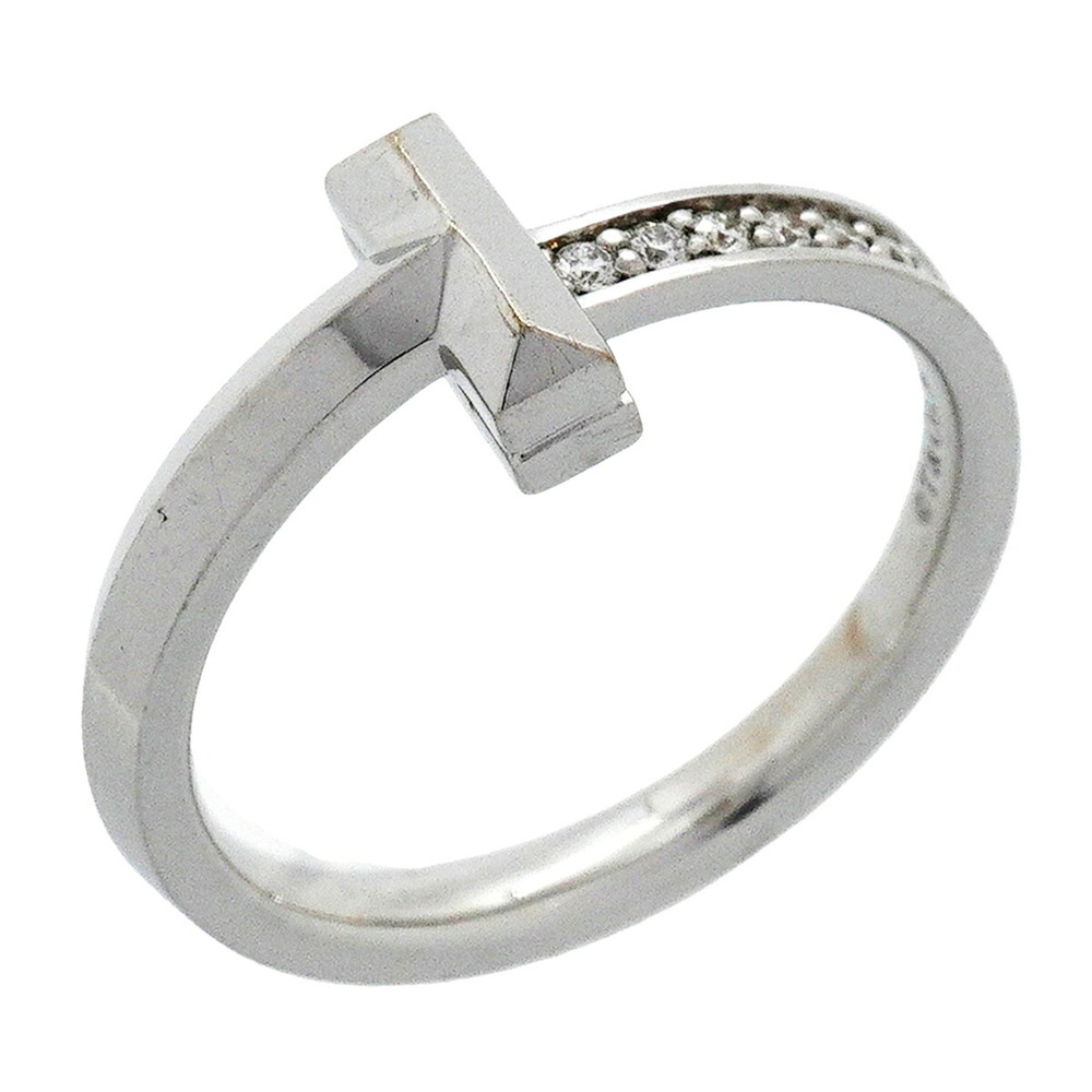 Tiffany & Co. T One Ring, 18K White Gold, 0.08ct Diamond, Size 12 (Women's)
